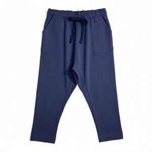 FP Beach Free People Made in USA Cotton Lounge Pants Blue Relaxed Fit Large